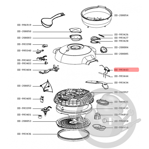 Ressort droit + gauche robot cookeo Moulinex SS-993443 - Coin Pièces