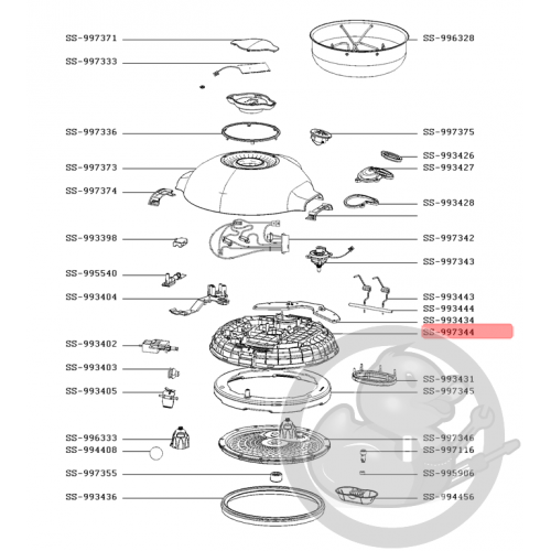 Joint pour couvercle inferieur autocuiseur Moulinex cookeo SS-993431