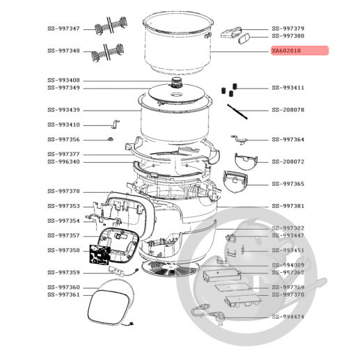 Joint de couvercle Moulinex Cookeo / Tefal Cook4Me - Multicuiseur 