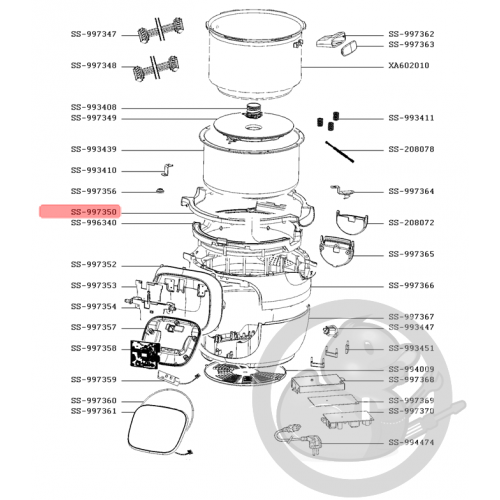 Bague corps superieur robot cookeo touch Moulinex SS-997350