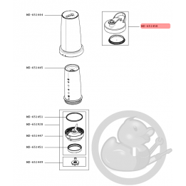 Couvercle + fond bol blender freshboost Moulinex MS-651450