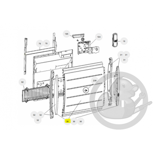 Façade complète R4GD + PCB 1500W blanc radiateur Atlantic Thermor 097291