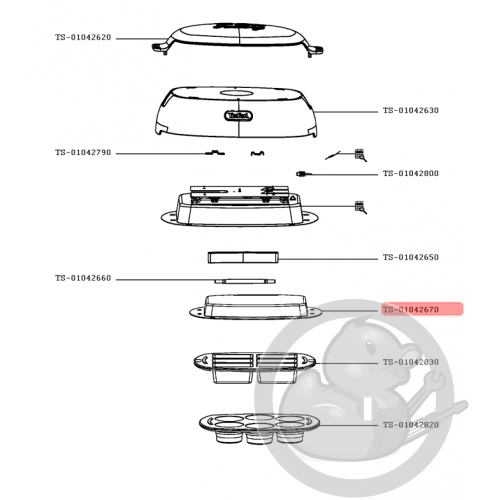 Réflecteur supérieur couvercle cuiseur cake factory Tefal TS-01042670