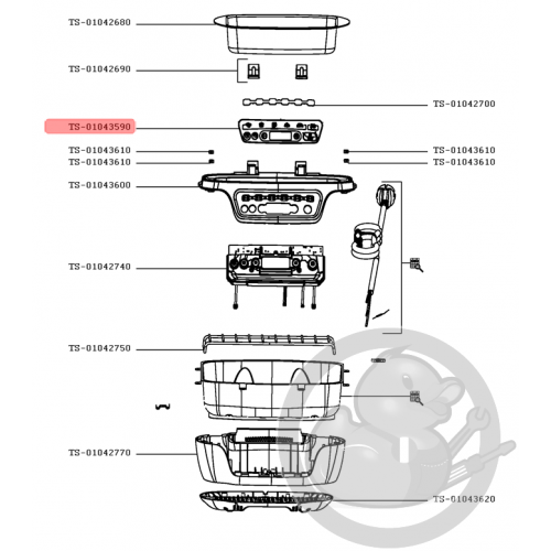 Etiquette cadran cuiseur cake factory Tefal TS-01043590