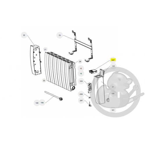 Boitier commande digital gris I2G prog 38 radiateur Atlantic Thermor 088165