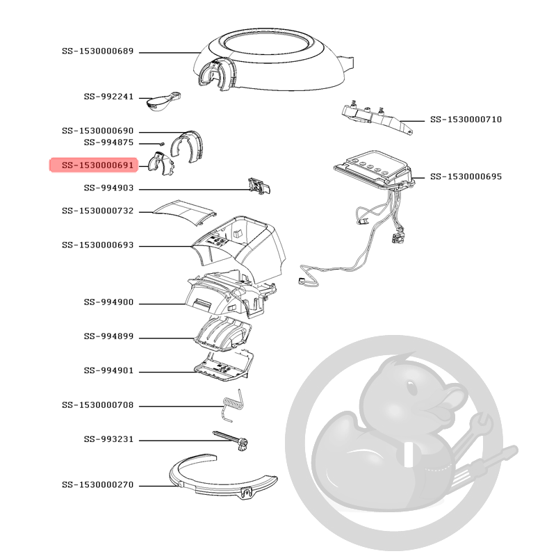 Verrou couvercle friteuse actifry Seb SS-1530000691 - Coin Pièces