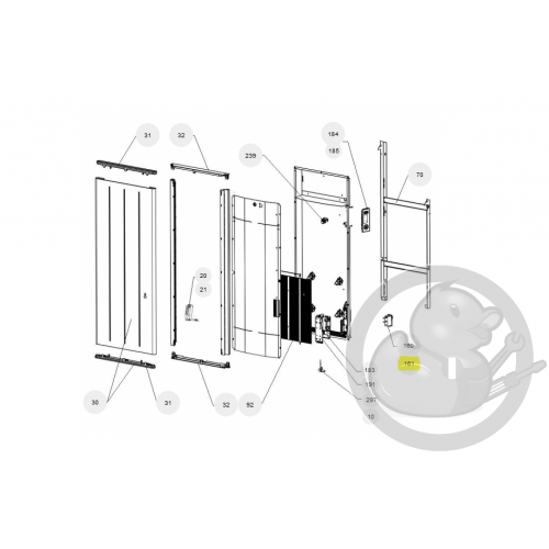 Cordon alimentation 3x1.5 LG850mm radiateur Atlantic Thermor 082197