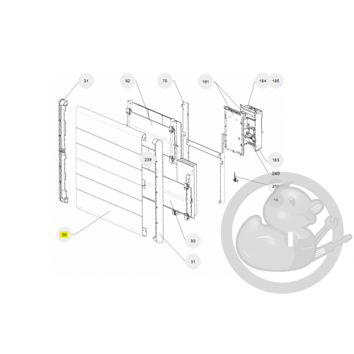 Façade blanche RAH 750W radiateur Atlantic Thermor 599085