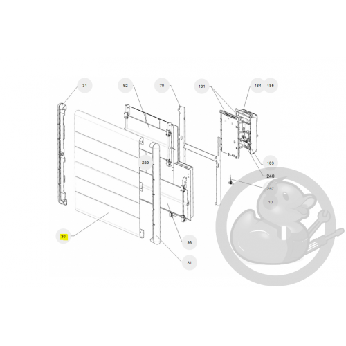 Façade beige RAH 1250W radiateur Atlantic Thermor 699087