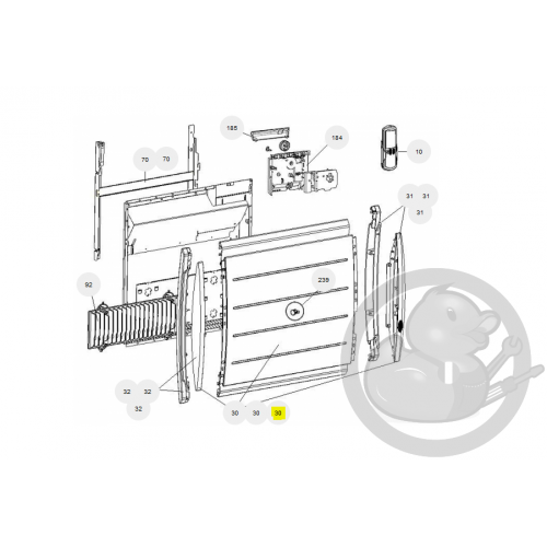 Façade complète R4GD + PCB 2000W bois radiateur Atlantic Thermor 097300