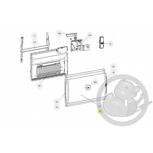 Façade complète beige R4GB 1500W radiateur Atlantic Thermor 097345