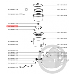 Résistance cuiseur à riz Moulinex FS-9100022690