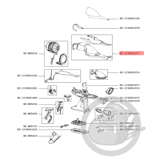 Boitier supérieur blanc aspirateur air force Rowenta RS-2230001077