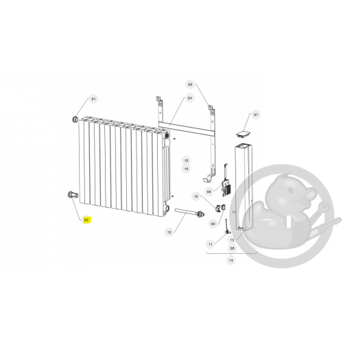 Bouchon guide radiateur Sauter 091666