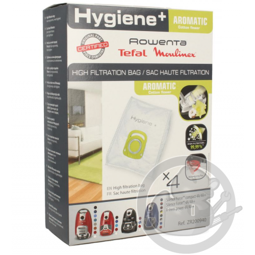 Sac hygiène aromatic x4 aspirateur Rowenta ZR200940