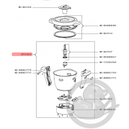 Bol + arbre de transmission robot prep & cook Krups XF553D10