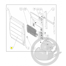 Façade blanche marad.bis H 1250W + joues radiateur Atlantic Thermor 097519