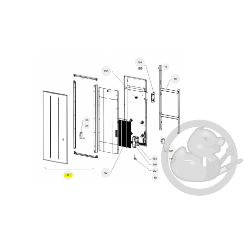 Façade oniris V 2000W anthracite radiateur Atlantic Thermor 097718