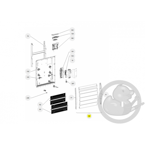 Façade blanche RMG 1250W radiateur Atlantic Thermor 599114