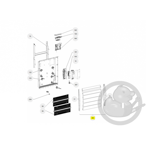 Façade blanche RMG 1000W radiateur Atlantic Thermor 599113