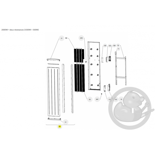 Façade nirvana digital V 1000W radiateur Atlantic Thermor 097617