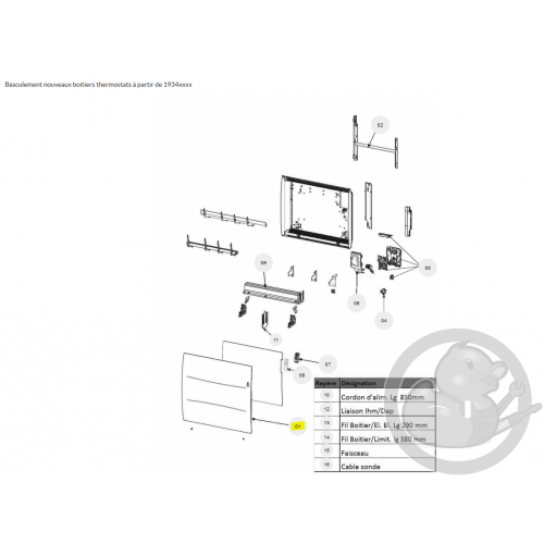 Façade 1000W rad compact dap radiateur Atlantic Thermor 097784