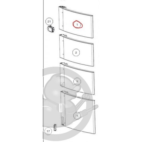 Caisson supérieur Mat gauche Blanc sèche serviettes Atlantic 086499