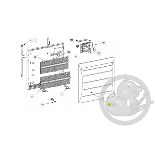 Façade beige REG2 2000W radiateur Atlantic Thermor 097377