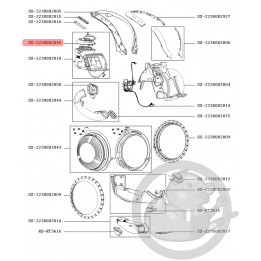 Carter supérieur moteur blanc aspirateur sans fil XO Moulinex Tefal SS-2230002845