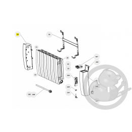 Joue gauche galapagos IO bas gris radiateur Atlantic Thermor 083273