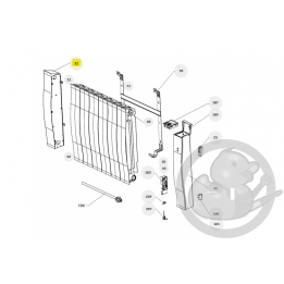 Joue gauche seule galapagos H gris etoil radiateur Atlantic Thermor 091699