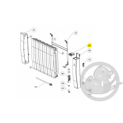 Boitier commande digital gris I2G prog 20 radiateur Atlantic Thermor 088177