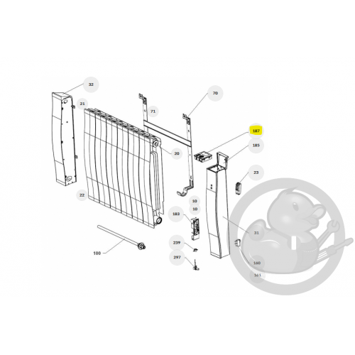 Boitier commande digital gris I2G prog 18 radiateur Atlantic Thermor 088175