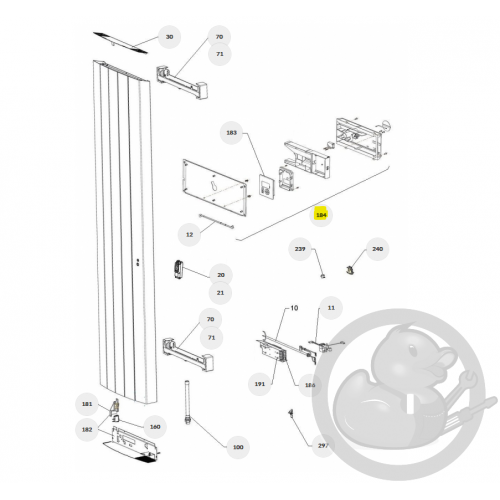 Ens. commande digitale + tiroir prog 23 radiateur Atlantic Thermor 088210