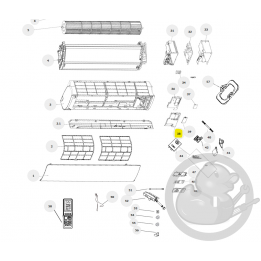 Couvercle supérieur boitier électrique unité intérieure murale Nagano Thermor 084678