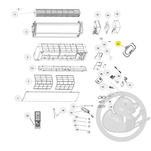 Raccord goulotte D+G, 7000W unité intérieure murale Nagano Thermor 084548