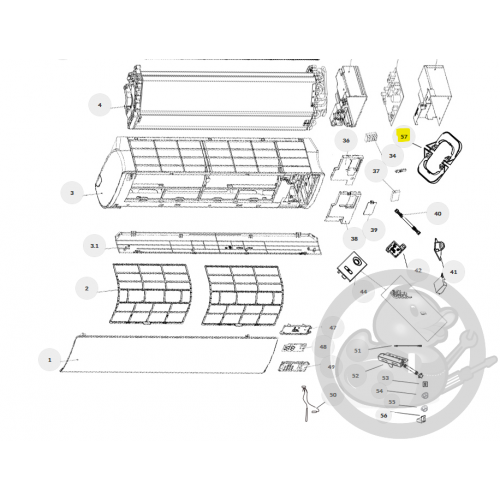 Raccord goulotte D+G, 5200W unité intérieure murale Nagano Thermor 084547