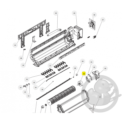 Moteur turbine unité intérieure Thermor 084595