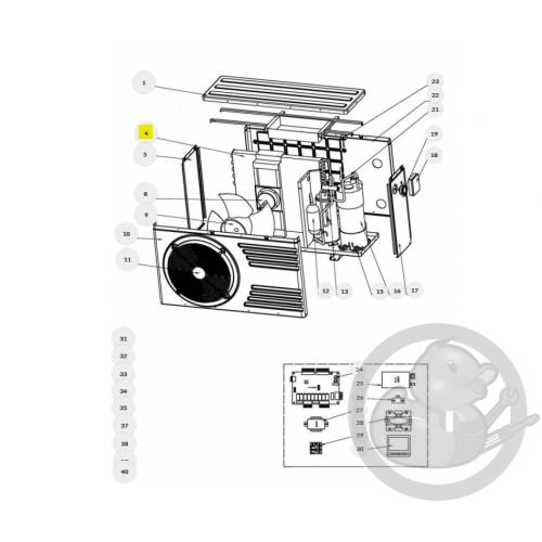 Evaporateur pompe à chaleur piscine Thermor 029454