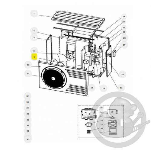 Hélice ventilateur pompe à chaleur piscine Thermor 029470