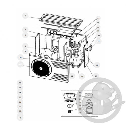 Housse hivernage pompe à chaleur piscine Thermor 022638