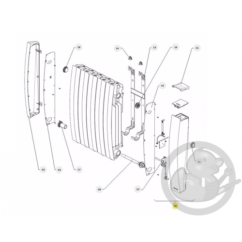 Joue complète Ipala H prog 186 radiateur Atlantic Thermor 089349