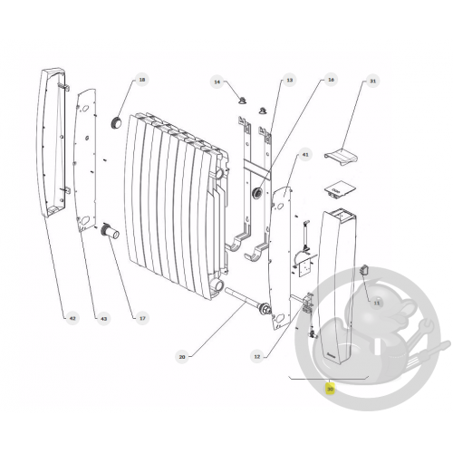 Joue complète Ipala H prog 188 radiateur Atlantic Thermor 089351