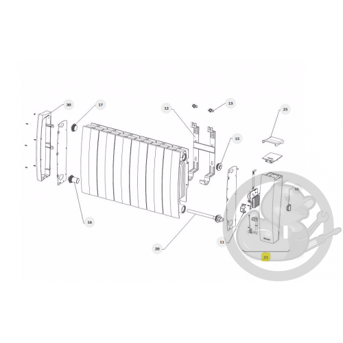 Joue complète Ipala B prog 193 radiateur Atlantic Thermor 089353