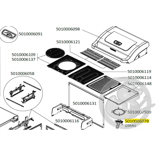 Brûleur avec électrode réchaud latéral 28Mb barbecue CAMPINGAZ 5010006079