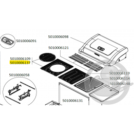 Grille de cuisson fonte émaillée (cadre + cercle) brillante barbecue CAMPINGAZ 5010006137