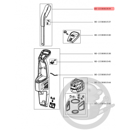 Poignée blanche aspirateur nettoyeur clean&steam Rowenta SS-2230002839