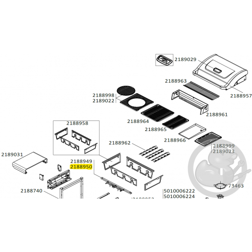 Barre support brûleur avec électrodes (mod. avec allumage électronique) barbecue CAMPINGAZ 2188950