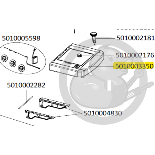 Etagère réchaud latéral + couvercle gris foncé (mod 3+4 EXS 2016) barbecue CAMPINGAZ 5010003350