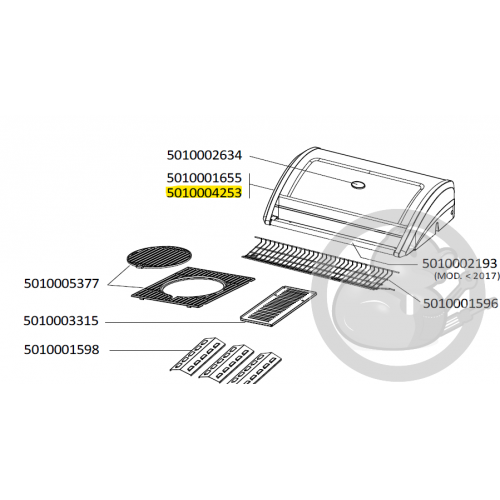 Couvercle émaillé sans thermomètre noir barbecue CAMPINGAZ 5010004253